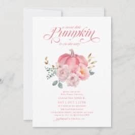 Sweet Little Pumpkin Pink Floral Fall Baby Dusche Einladung