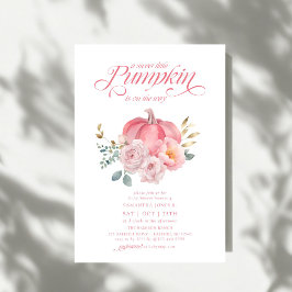 Sweet Little Pumpkin Pink Floral Fall Baby Shower Einladung