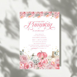 Sweet Little Pumpkin Pink Floral Fall Baby Shower Einladung