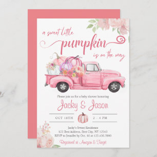 Sweet Little Pumpkin Pink Girl Baby Dusche Einladung