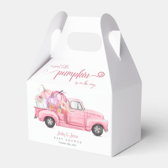 Sweet Little Pumpkin Pink Girl Baby Dusche Geschenkschachtel (Vorderseite)