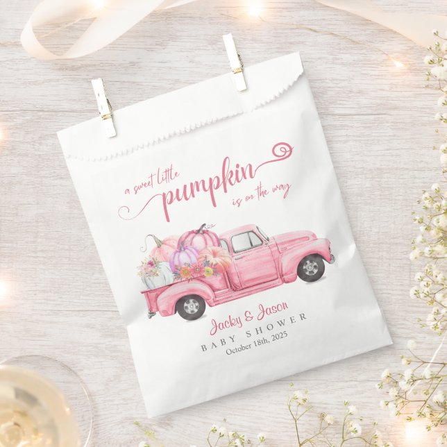 Sweet Little Pumpkin Pink Girl Baby Dusche Geschenktütchen (Ausgeschnitten)