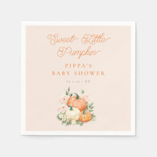 Sweet Little Pumpkin Pink & Orange Baby Dusche Serviette