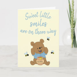 Sweet Little Smiles Bear Bumblebee Brown Karte