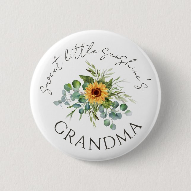 Sweet Little Sunshine Fall Baby Dusche Oma Button (Vorderseite)