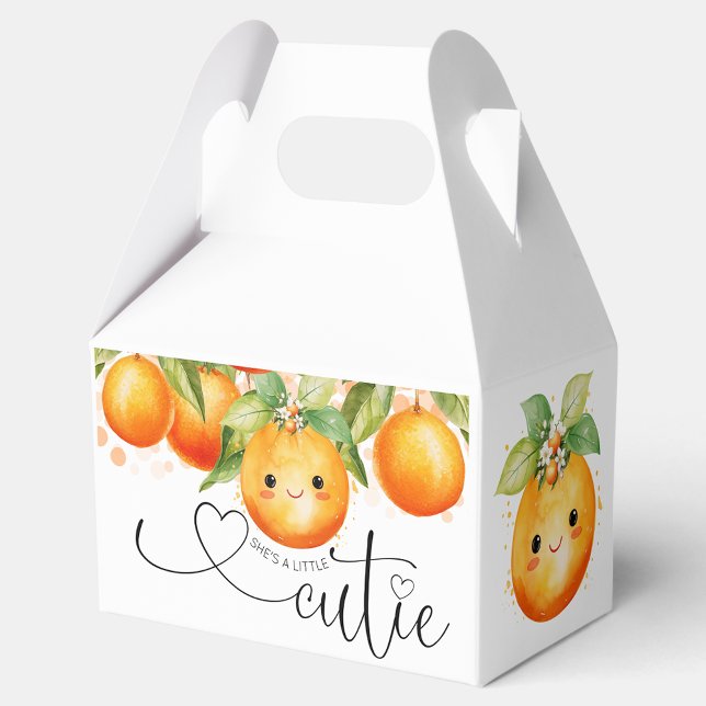 Sweet Little Süsse Orange Citrus Baby Dusche Geschenkschachtel (You can add text and add a background color to this cute design.)