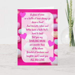 Sweet Loem Gedicht Mum Sentimental Birthday Card Karte