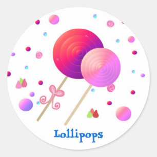 Sweet Lollipops Runder Aufkleber