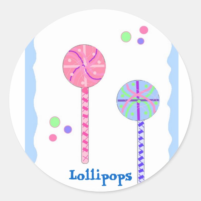 Sweet Lollipops Runder Aufkleber (Vorderseite)