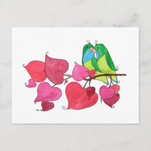 Sweet Love Birds Illustration Postkarte