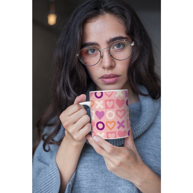 Sweet Love Hearts & Hugs XOXO Modern Abstract Kaffeetasse (Von Creator hochgeladen)