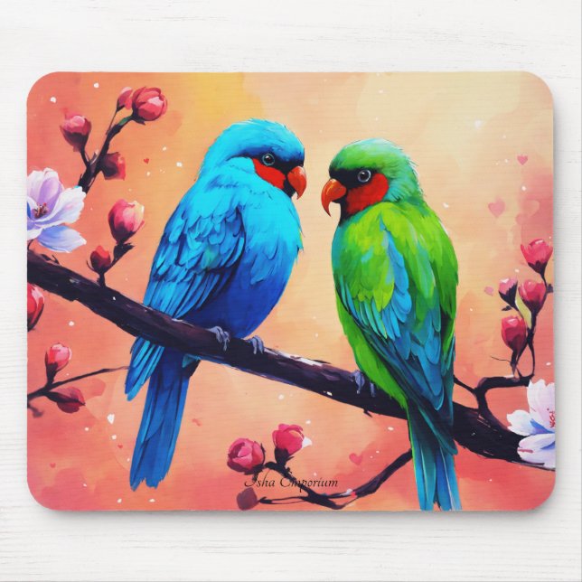 Sweet Lovebirds Mouse Pad Mousepad (Vorne)