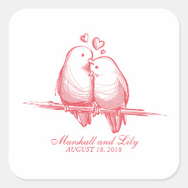 Sweet Lovebirds Valentine Wedding Sticker Siegel
