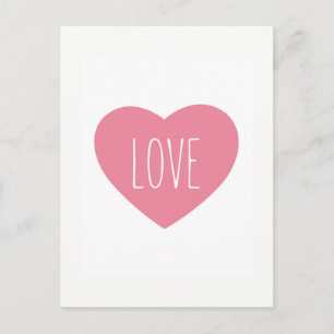 Sweet lovely pink heart love postkarte
