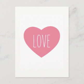 Sweet lovely pink heart love postkarte