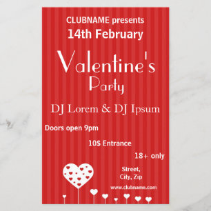 Sweet Lovely Romantic Hearts Valentinstag Flyer