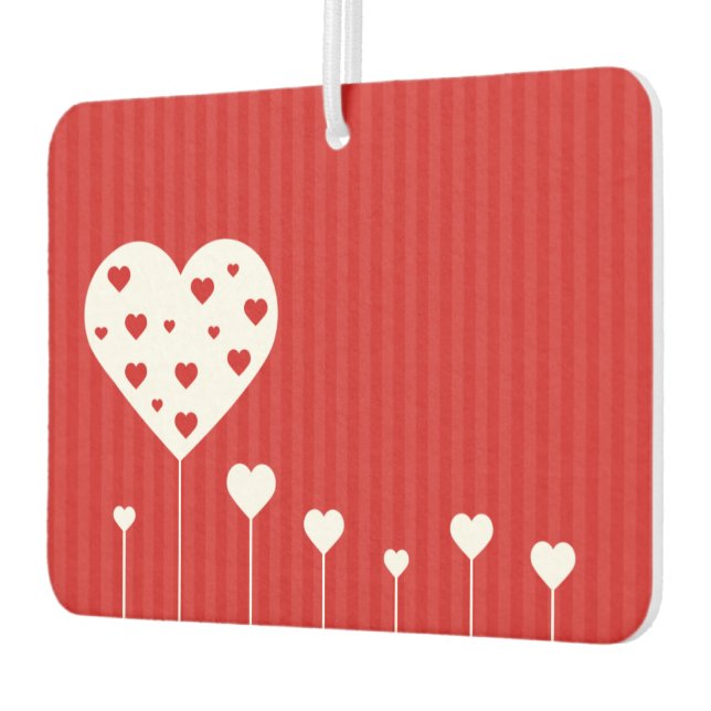 Sweet Lovely Romantic Red White Hearts Autolufterfrischer (Links)