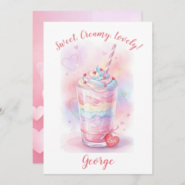 Sweet, Lovely Valentine's Greeting Flat Card (Vorne/Hinten)