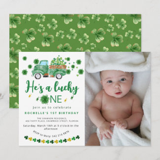 Sweet Lucky One Foto Geburtstagsparty Einladung