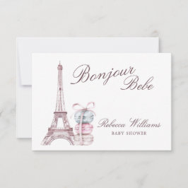 Sweet Macaron Bonjour Bebe Paris Baby Dusche Dankeskarte