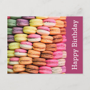 Sweet Macarons Happy Birthday Postkarte