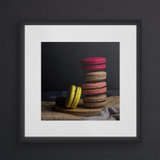 Sweet Macarons Küche Poster Macarons Red Yellow