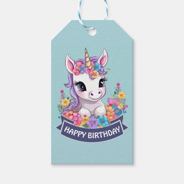 Sweet Magical Baby Unicorn Geschenkanhänger (Vorderseite)