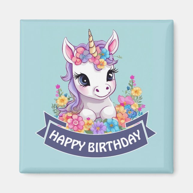 Sweet Magical Baby Unicorn Magnet (Vorne)