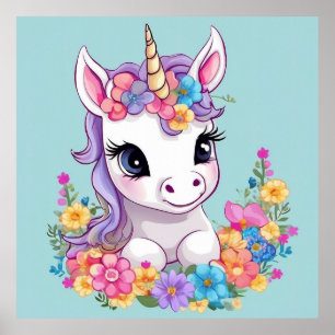 Sweet Magical Baby Unicorn Poster