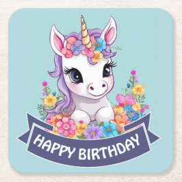 Sweet Magical Baby Unicorn Rechteckiger Pappuntersetzer