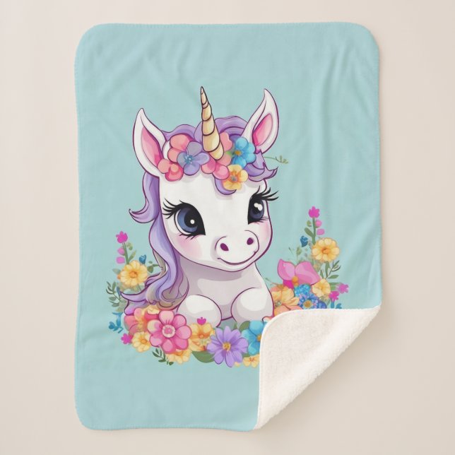 Sweet Magical Baby Unicorn Sherpadecke (Vorderseite)