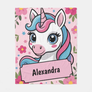 Sweet Magical Unicorn Design Personalisiert Girl Fleecedecke
