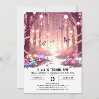 Sweet Majestic Woodland Digital Geburtstag Einladung