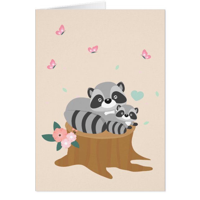 Sweet Mama and baby Raccoons Mütter Day (Vorne)