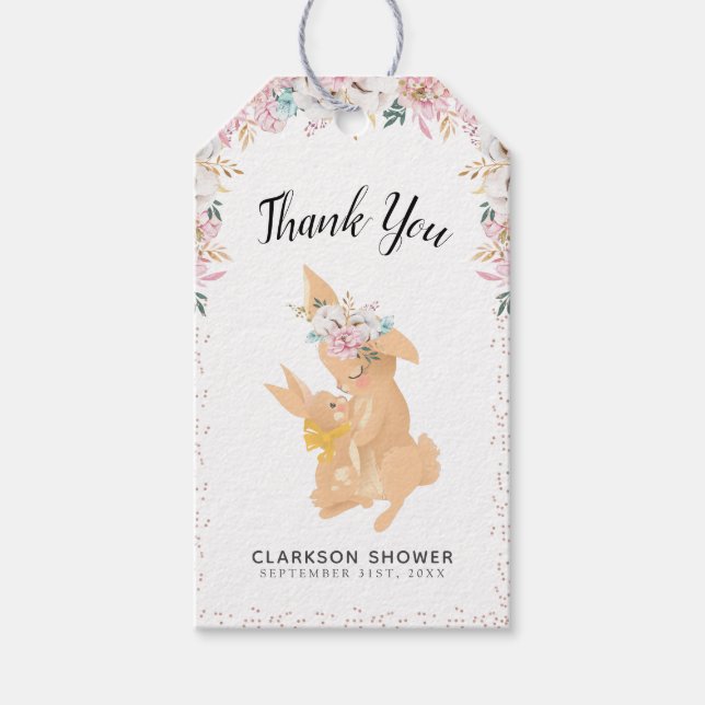 Sweet Mama & Baby Bunnies Vielen Dank Geschenkanhänger (Vorderseite)