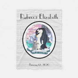 Sweet Mama & Baby Pinguine, personalisiert Fleecedecke