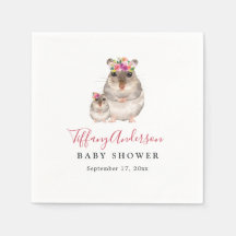 Sweet Mama und Baby Mouse Blumenbaby Dusche Napkin