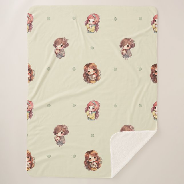 Sweet Mama und Baby Sherpa Blanket Sherpadecke (Vorderseite)