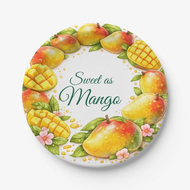 Sweet Mango Tropical Fruit Paper Plates Pappteller (Vorderseite)