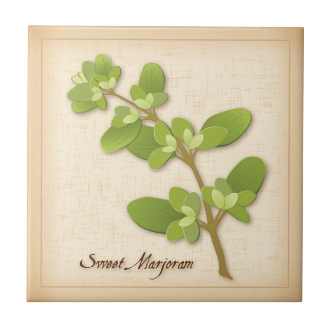 Sweet Marjoram Herb Fliese (Vorderseite)