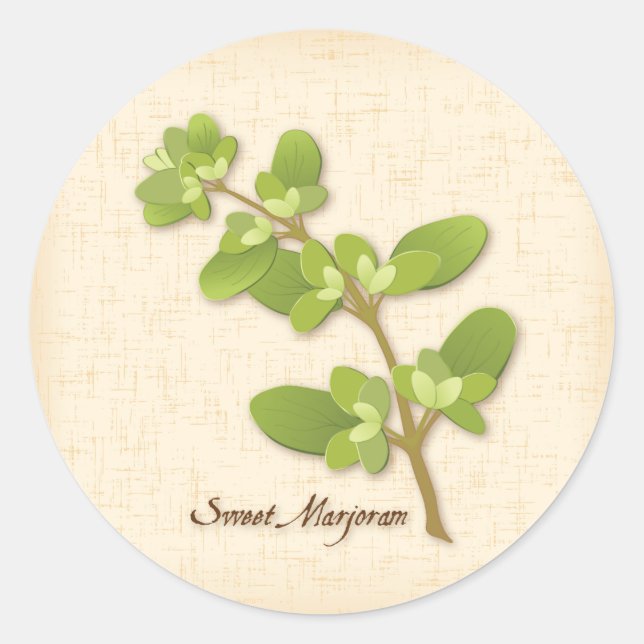Sweet Marjoram Round Sticker (Vorderseite)