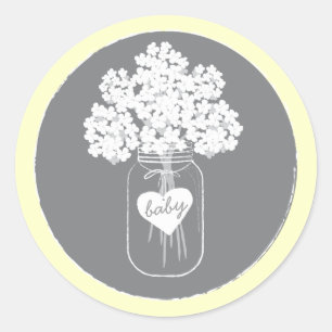 Sweet Mason Jar Baby Shower Sticker