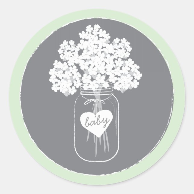Sweet Mason Jar Baby Shower Sticker (Vorderseite)