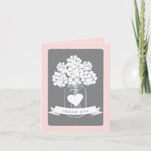 Sweet Mason Jar Thank You Note Card Dankeskarte
