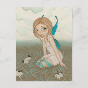 Sweet Meadows - Fairy jackalope Postcard Postkarte