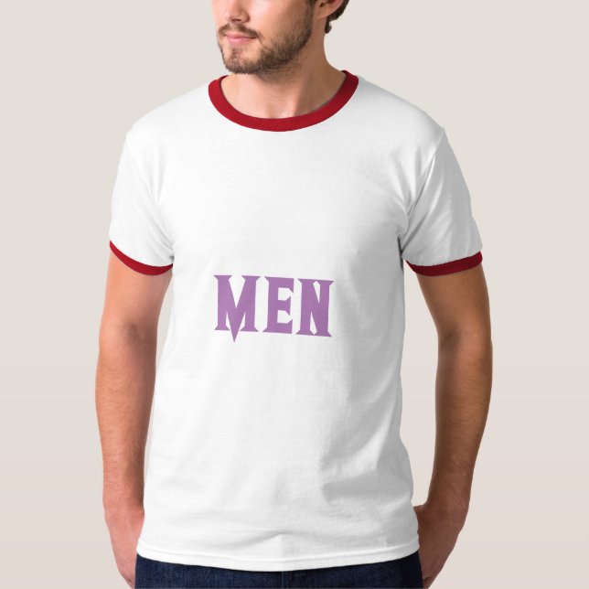 Sweet Men Text Lavender Niedlich Men's Basic Ringe T-Shirt (Vorderseite)