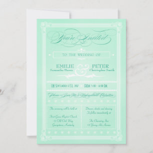 Sweet Mint Green Poster Art Einladung zur Hochzeit