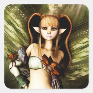 Sweet Mischief Fairy Quadratischer Aufkleber