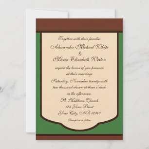 Sweet Mocha & Green Wedding Einladungen