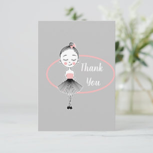 Sweet Modern Ballet Girl Vielen Dank Flat Card Dankeskarte